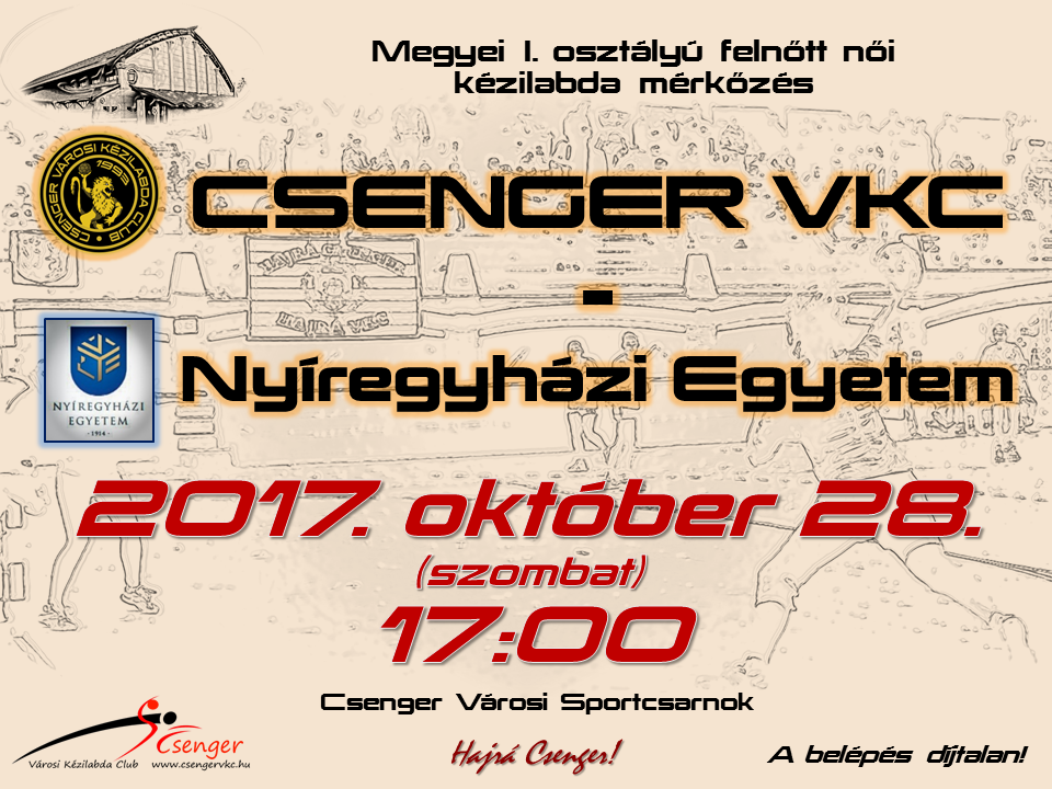 Csenger VKC — Nyíregyházi Egyetem | 2017. október 28. — 17:00